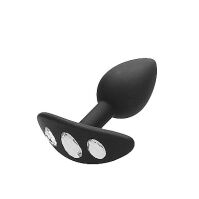     "Ouch! Regular Diamond Butt Plug With Handle Black" 