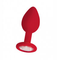     "Regular Diamond Butt Plug - Red" 