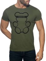  "Bear Round Neck T-Shirt - Khaki" 