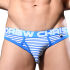 �����-����� "Almost Naked Fly Stripe Briefs Jock - Electric Blue/White Stripes" 