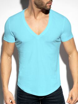 �������� "Deep V-Neck T-Shirt - Sky Blue" 