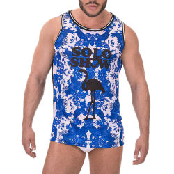 �����-���������� "Beach Tanktop #015 - White/Blue" 