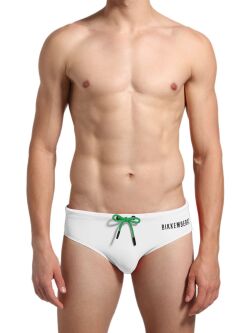 ������-����� "Basic Swim Briefs With Contrast Logo - White" 