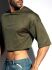 �������� / ����-��� "Oversize Crop Top - Khaki" 