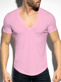 �������� "Deep V-Neck T-Shirt - Baby Pink" 