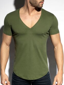 �������� "Deep V-Neck T-Shirt - Khaki" 