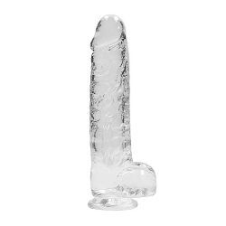 �������������-��������� "RealRock 9' Realistic Cock With Balls - Transparent" 