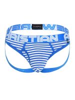 �����-����� "Almost Naked Fly Stripe Briefs Jock - Electric Blue/White Stripes" 