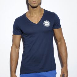 �������� "Basic Fitness V-Neck T-Shirt - Navy" 