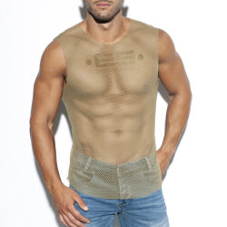 �����-���������� "Mesh Broad Tank Top - Khaki" 