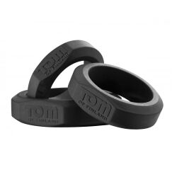 ����������� ������ "Tom Of Finland - 3 Piece Silicone Cock Ring Set Black" (3 ��.) (����. ����!) 