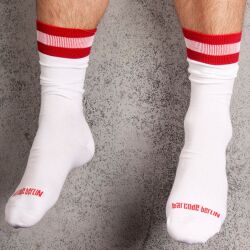 ����� "Barcode City Socks - White/Red" 