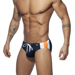 ������-����� "Stripes Basic Swim Briefs - Navy" 