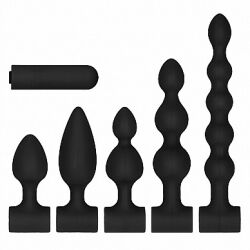����� ��� �������� ���������� "Ouch! - Silicone USB-Rechargeable Anal Set - Black" 