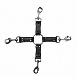 ���������� - ������ "Ouch! Pain - 4-way Leather Hogtie Cross Black" 