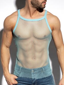 �����-���������� "Beachy Net Strap Tank Top - Sky Blue" 